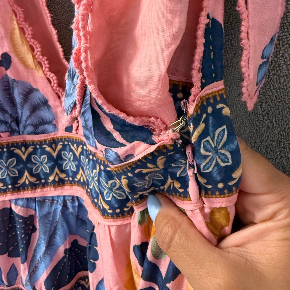 FARM Rio Pink and Blue Floral Midi Dress - Picture 10 of 11